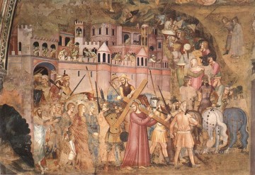  llevando Pintura - Cristo llevando la cruz al Calvario pintor del Quattrocento Andrea da Firenze